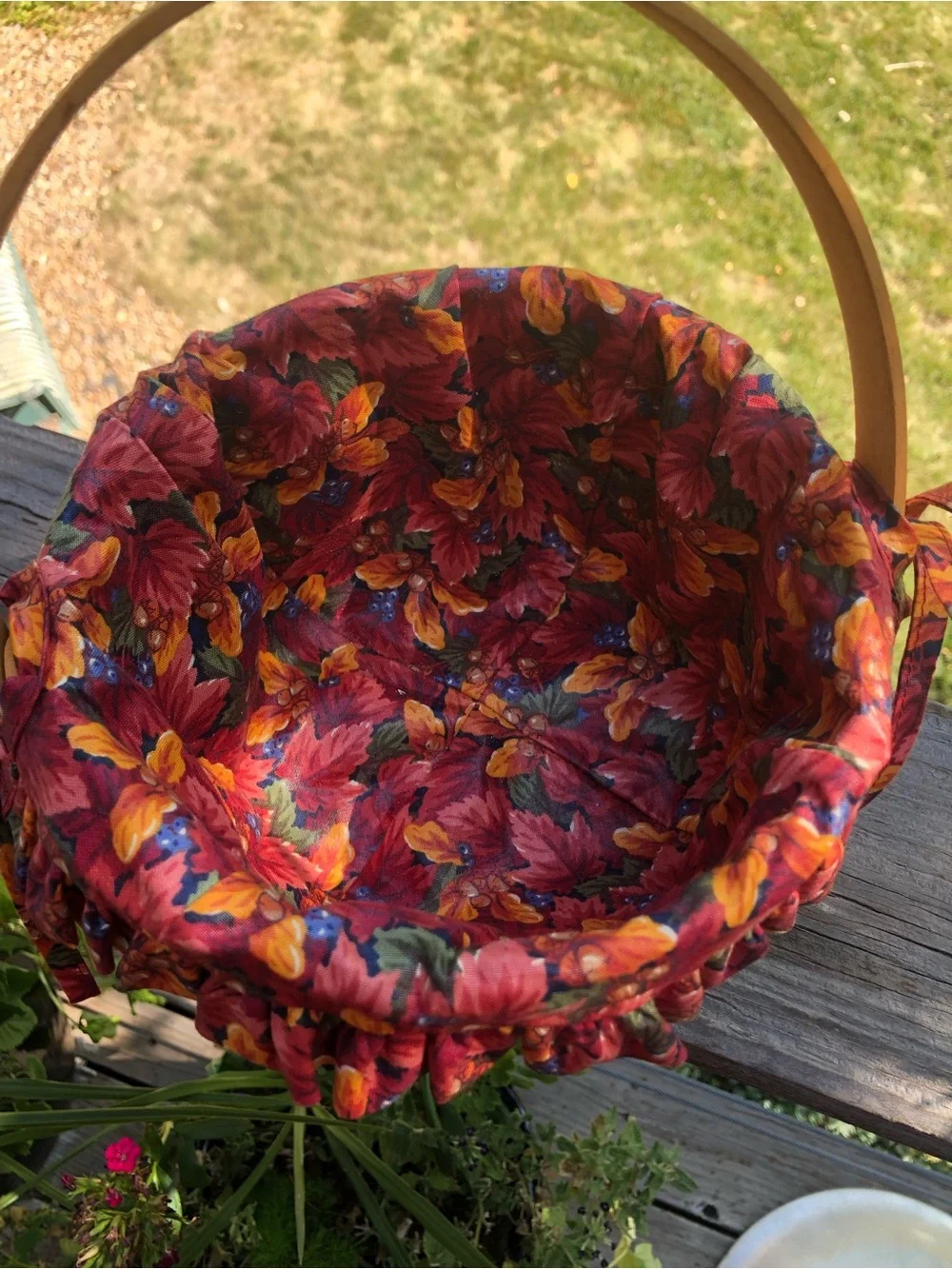 Longaberger vintage NWT trio of Pumpkin baskets with Fall Harvest Fabric.